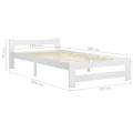 Cadre de lit Blanc Bois de pin massif 100x200 cm
