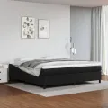 cadre de lit avec matelas Noir 200x200 cm Similicuir