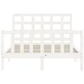 Cadre de lit avec tête de lit blanc 140x190 cm bois massif