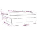 cadre de lit et matelas Bleu foncé 160x200cm Velours
