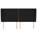 Tête de lit avec oreilles Noir 183x23x118/128 cm Tissu