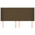Tête de lit avec oreilles Marron foncé 203x16x118/128 cm Tissu