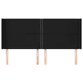 Tête de lit avec oreilles Noir 183x16x118/128 cm Tissu