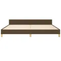 Cadre de lit avec tête de lit Marron foncé 200x200 cm Tissu