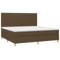 cadre de lit matelas et LED Marron foncé 200x200 cm