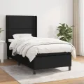 cadre de lit avec matelas Noir 90x190 cm Tissu