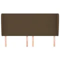Tête de lit avec oreilles Marron foncé 203x23x118/128 cm Tissu