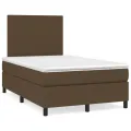 cadre de lit avec matelas Marron foncé 120x200 cm