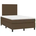 cadre de lit avec matelas Marron foncé 120x200 cm