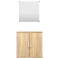 Ensemble de meubles salle de bain 2 pcs chêne bois d'ingénierie