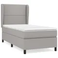 cadre de lit avec matelas Gris clair 90x200 cm Tissu