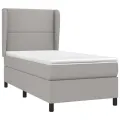 cadre de lit avec matelas Gris clair 90x200 cm Tissu