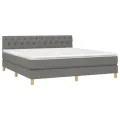 cadre de lit et matelas et LED Gris foncé 160x200 cm