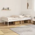 Cadre de lit métal avec tête de lit blanc 120x190 cm
