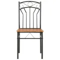 Ensemble de salle à manger 7 pcs MDF et acier Marron