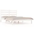 Cadre de lit Blanc Bois de pin massif 200x200 cm