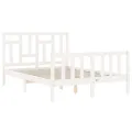 Cadre de lit avec tête de lit blanc 140x190 cm bois massif
