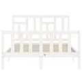 Cadre de lit avec tête de lit blanc 140x190 cm bois massif