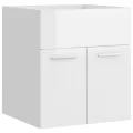 Armoire d'évier Blanc brillant 41x38,5x46 cm Aggloméré