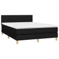 cadre de lit avec matelas LED Noir 140x200 cm Tissu
