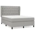 cadre de lit avec matelas Gris clair 140x200cm Tissu