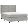 cadre de lit avec matelas Gris clair 140x200cm Tissu