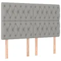cadre de lit avec matelas Gris clair 140x200cm Tissu