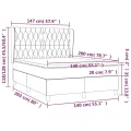 cadre de lit avec matelas Gris clair 140x200cm Tissu