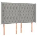 cadre de lit matelas LED Gris clair 140x200 cm Tissu