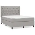 cadre de lit avec matelas Gris clair 140x200cm Tissu