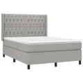 cadre de lit avec matelas Gris clair 140x200cm Tissu