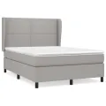 cadre de lit avec matelas Gris clair 140x200cm Tissu