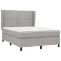 cadre de lit avec matelas Gris clair 140x200cm Tissu