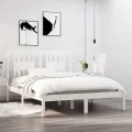 Cadre de lit Blanc Bois de pin massif 140x190 cm