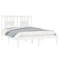 Cadre de lit Blanc Bois de pin massif 140x190 cm