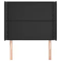 Tête de lit avec oreilles Noir 103x16x118/128 cm Similicuir