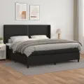 cadre de lit avec matelas Noir 200x200 cm Similicuir