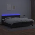 cadre de lit avec matelas et LED Noir 200x200 cm