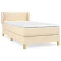 cadre de lit avec matelas Crème 80x200 cm Tissu