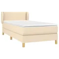 cadre de lit avec matelas Crème 80x200 cm Tissu