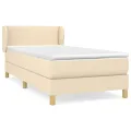 cadre de lit avec matelas Crème 80x200 cm Tissu