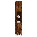 Armoire de bain chêne fumé 30x30x190 cm bois d'ingénierie