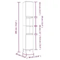 Armoire de bain chêne fumé 30x30x190 cm bois d'ingénierie