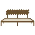 Cadre de lit avec tête de lit marron miel 200x200cm bois massif