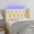Tête de lit à LED Crème 83x16x78/88 cm Tissu