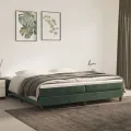 cadre de lit et matelas Vert foncé 200x200cm Velours