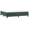 cadre de lit et matelas Vert foncé 200x200cm Velours