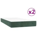 cadre de lit et matelas Vert foncé 200x200cm Velours