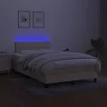 cadre de lit avec matelas LED Crème 120x200 cm Tissu