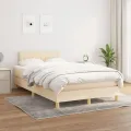 cadre de lit avec matelas Crème 120x200 cm Tissu